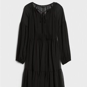 Banana Republic Black Long Sleeve Dress
